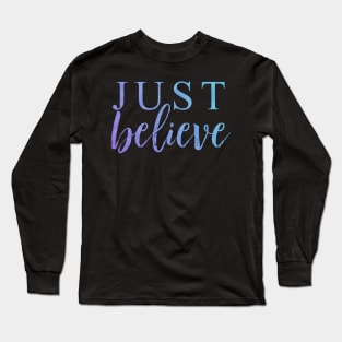 Just Believe Pastel Damask Long Sleeve T-Shirt